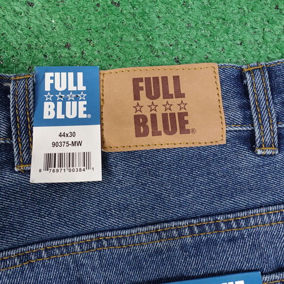 NWT FULL BLUE REGULAR FIT DENIM BLUE JEANS MENS SIZE 44X40 NEW! - Picture 6 of 8